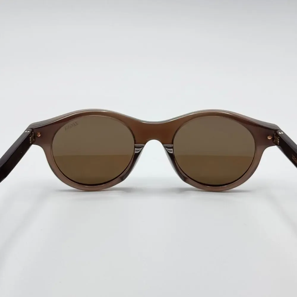 Ermenegildo Zegna Sunglasses EZ0271 48E Shiny Dark Brown Frame Brown Lens 48mm